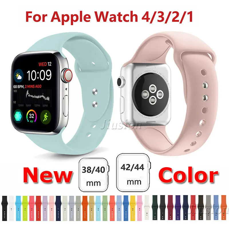 Водонепроницаемый Мягкий Силиконовый ремешок для iWatch 1/2/3/4 серии с двойной