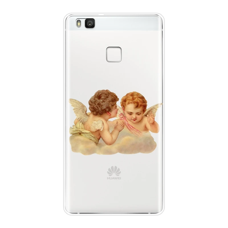 Задняя крышка для Huawei P8 P9 P10 P20 Lite 2017 Ангел Мягкий силиконовый чехол телефона Mini Plus
