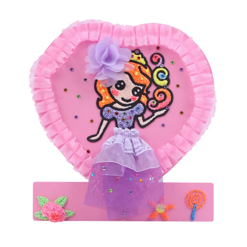 Дисней принцесса DIY Детский Снежный Цветок Глина деревянная Живопись Ручная