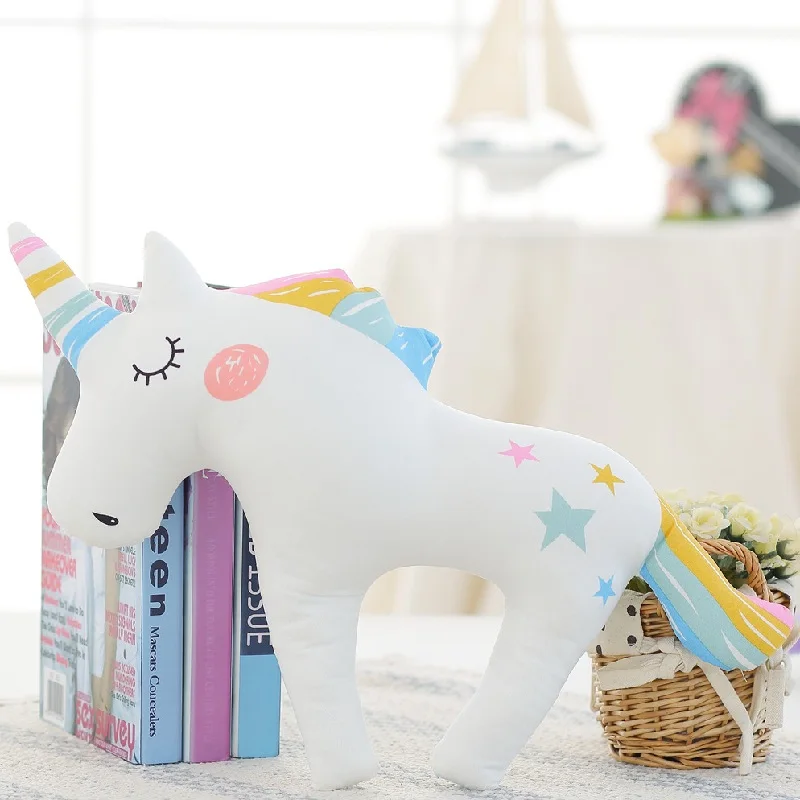unicorn B Мультяшные животные Единорог Медведь Кролик лиса РАДУГА подушка для девочки подушка детская кровать комната Декор спокойный сон куклы скандинавские фото реквизит - Цвет: unicorn B