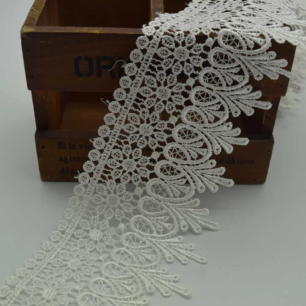 Винтажная открытая белая свадебная вышитая кружевная отделка фотосессия ширина