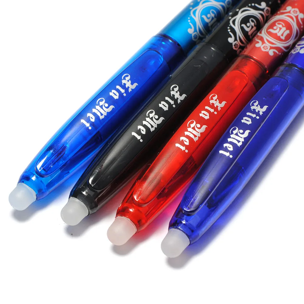 Волшебная стираемая ручка 4 шт. темно-синие черные красные чернила сменные