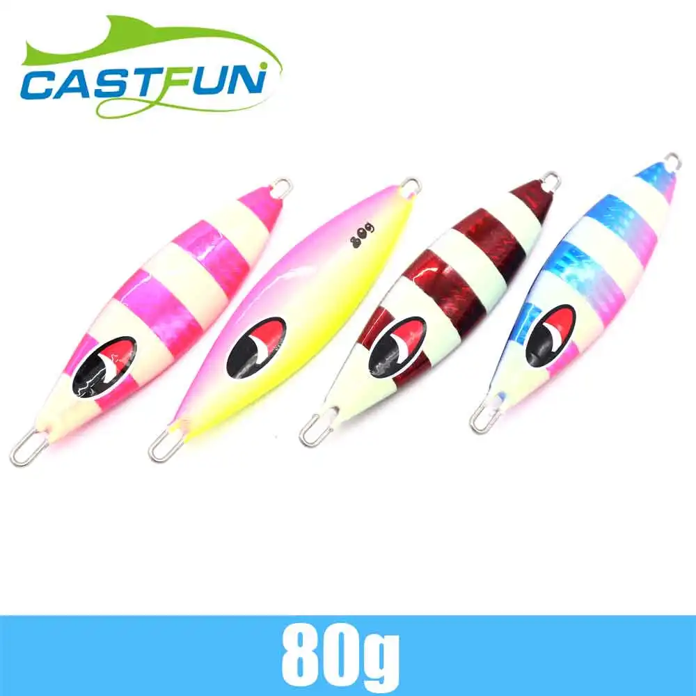 Casfun 80 г 1 шт. медленная джиг светящаяся металлическая соленой воды джиггинг