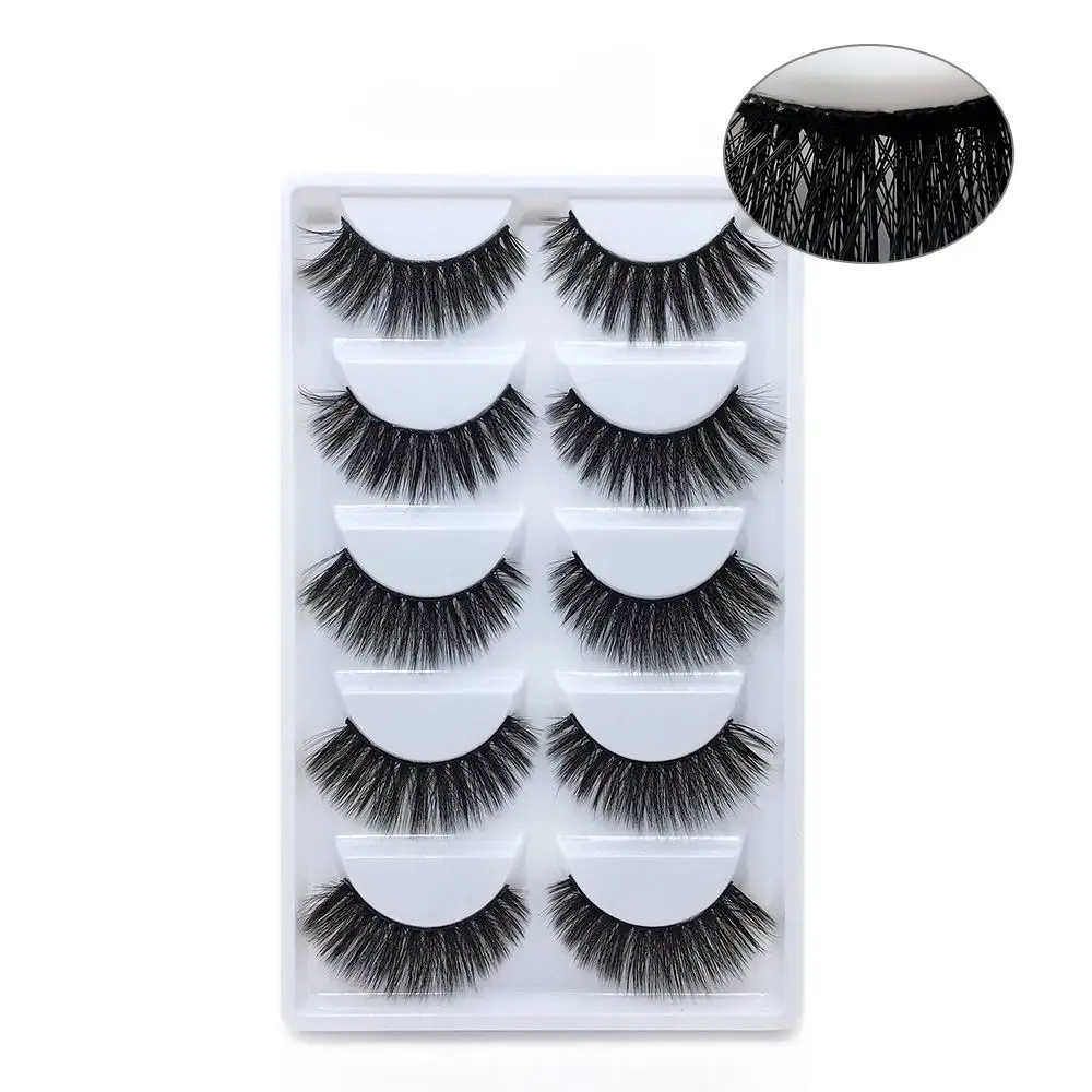 NEW 1/3/5 pairs Fake Mink Eyelashes 3D Natural False Eyelashes 3d Mink Lashes Soft Eyelash Extension Makeup Kit Cilios - Цвет: WZ02