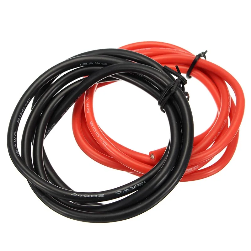 30 AWG 1 м силиконовый провод 8/10/12/14/16/18/20/22/24/26 AWG черный, красный Жаростойкий Мягкие силиконовые Силикагель кабель SR провода гибкий многожильный - Цвет: 30 AWG