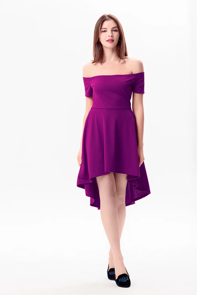 Горячая Продажа Женщины Новая Мода Dress Sexy Клуб Тонкий Slash Шеи С Коротким Рукавом