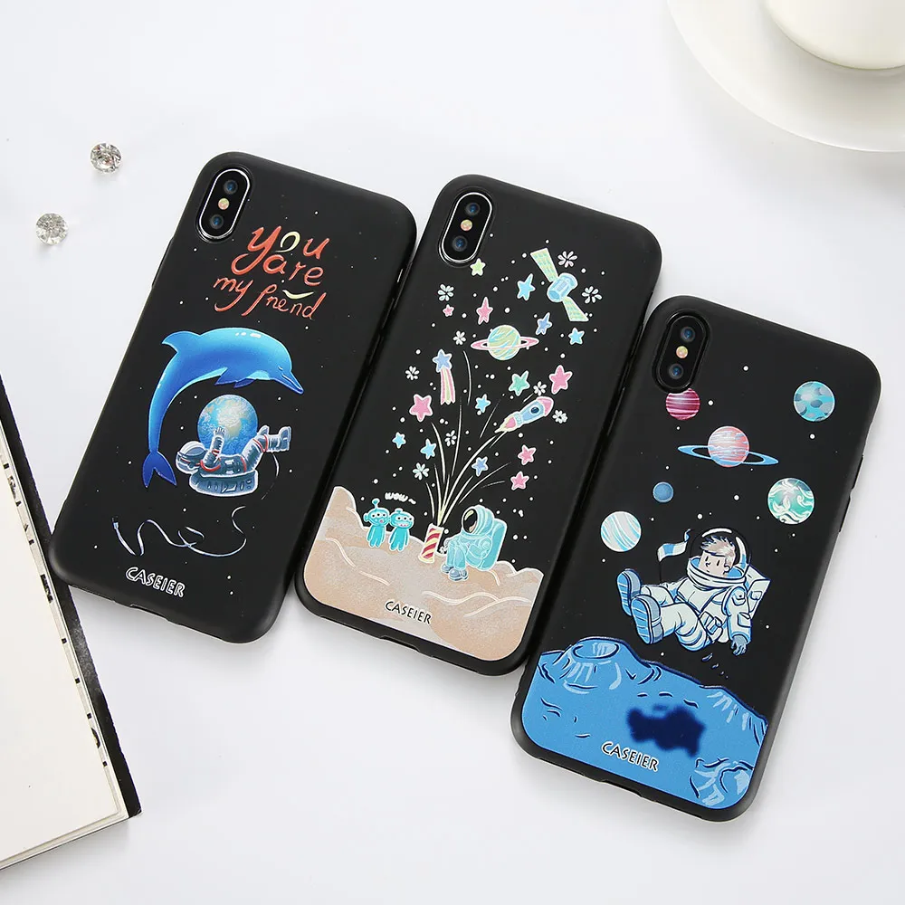 CASEIER Space чехлы для iPhone X 7 6 6s 5 чехол силиконовый 8 Plus 5S SE Planet TPU Coque Fundas Capinha |