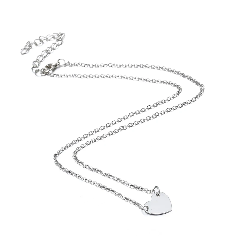 X179 Trendy Simple Dubai Jewelry Sets For Women Heart Shaped Gold/Silver Color Chain Necklace&ampBracelet 2pcs Set Female | Украшения и
