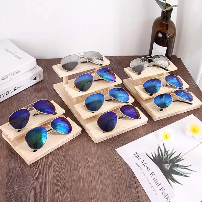 Mordoa Retro Wood Sunglasses Display Rack Eyeglasses Stand Holder for Stores Glasses Show and Storage | Украшения и аксессуары