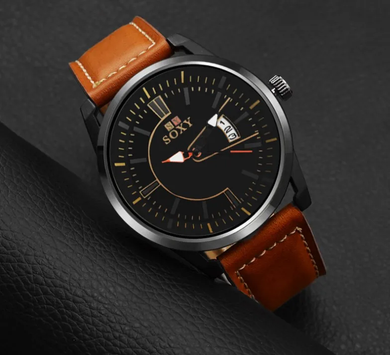 Хорошее календарь кварцевые часы Для мужчин Бизнес модные Повседневное Спорт