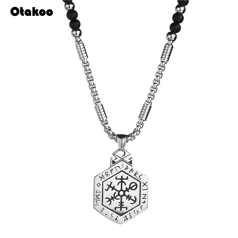 Otakoo Новый дизайн Черная 4 мм каменная бусина с каменной бусинкой мужские Подвески
