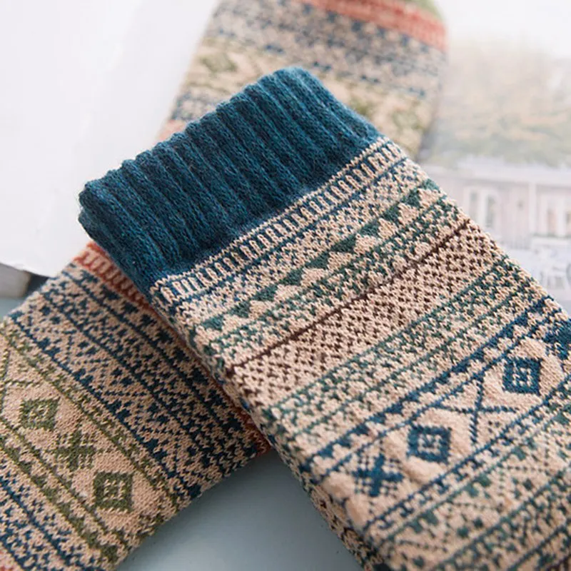 Зимние толстые теплые Полосатые Шерстяные носки повседневные Calcetines мужские носки деловые мужские носки