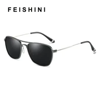 feishini 2022 aluminum magnesium brand square mens sunglasses polarized lens vintage eyewear accessories sun glasses for men