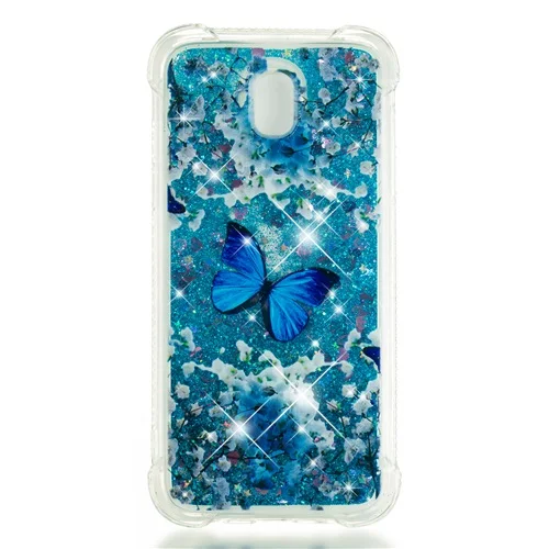 Butterfly Роскошный Блестящий Мягкий ТПУ чехол для samsung Galaxy S7 край S8 S9 плюс A3 A5 A7 J3 J5 J7 A8 плюс с блестками жидким песком чехол - Цвет: Butterfly