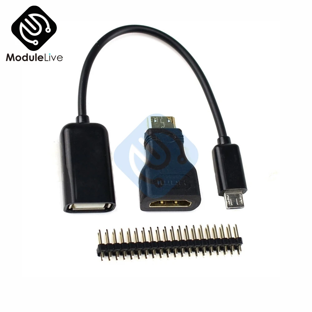 Адаптер Mini HDMI 3 в 1 + головка GPIO Micro USB для Raspberry Pi Zero Kit|mini hdmi|mini hdmi to hdmimini |