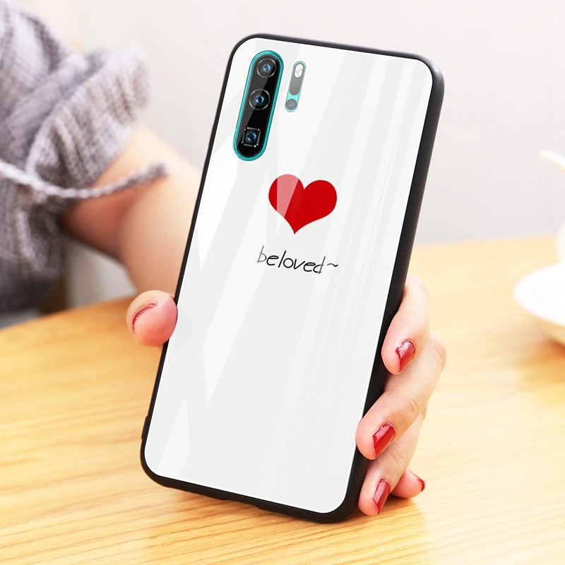 Чехол из закаленного стекла для телефона для huawei P30 Lite P20 Pro mate 20 Lite mate 20 P 30 Pro Чехол с узором TPU цветок милый чехол с мягкими краями - Цвет: XiaoX