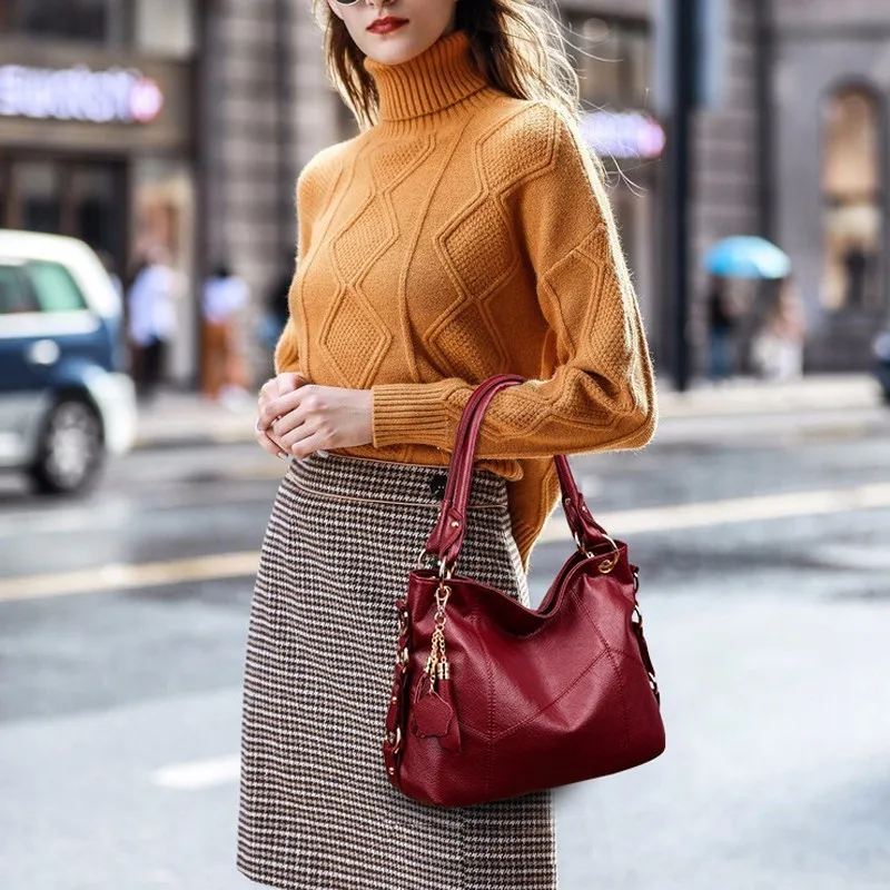 Женские кожаные сумки высокое качество с верхними ручками дорожная однотонная