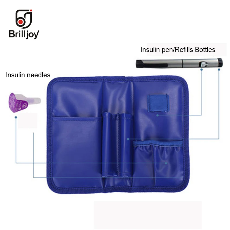 Brilljoy Portable Insulin Cooler Bag Diabetic Insulin Travel Case Cooler Box Bolsa Termica PU leather Aluminum Foil ice bag new