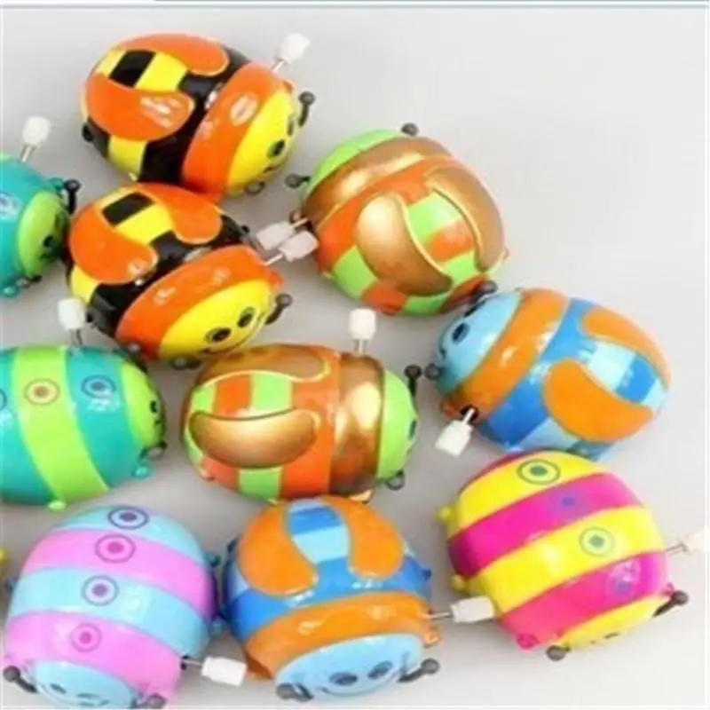 5pcs/lot New High Quality Funny Colorful Baby Kid Beetle Thumbing Somersault Running Clockwork Toys For Children