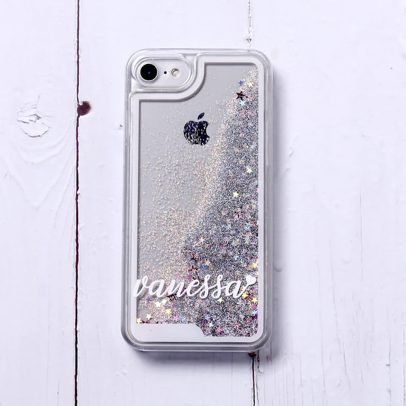 No3- Silver Glitter Индивидуальный заказ для iPhone XR 6S XS Max 7 7Plus 8 8Plus X 11 Pro Max жидкий Блестящий Серебряный Блестящий Мягкий чехол для телефона - Цвет: No3- Silver Glitter