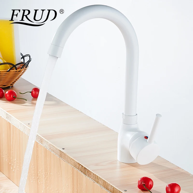 Frud гибкий кухонный кран высокой меди с одной ручкой смеситель медный для ванны