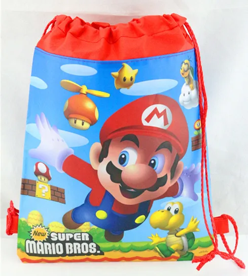 Supre Mario Bros, Нетканая сумка на шнурке, школьный рюкзак для мальчиков и девочек, мультяшная сумка Mario, Студенческая сумка для книг, детская школьная сумка, подарок