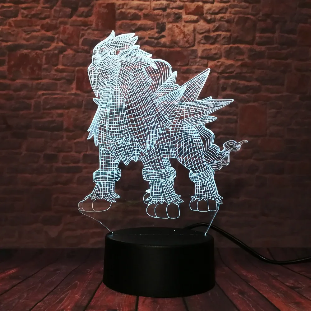 Покемон го фигурку Entei IR 7 Couleur ночник Usb стол Lampara декор для детей ребенок спящий