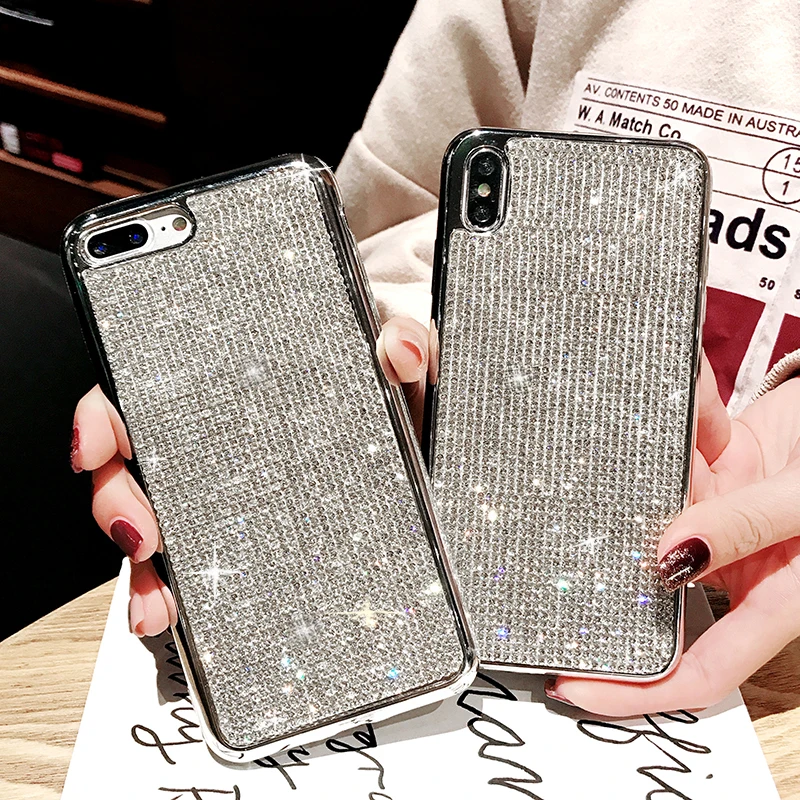 GURIOO роскошный полностью в камнях Защитная крышка для iPhone 6 6s 7 8 Plus X XR XS Max блестящее