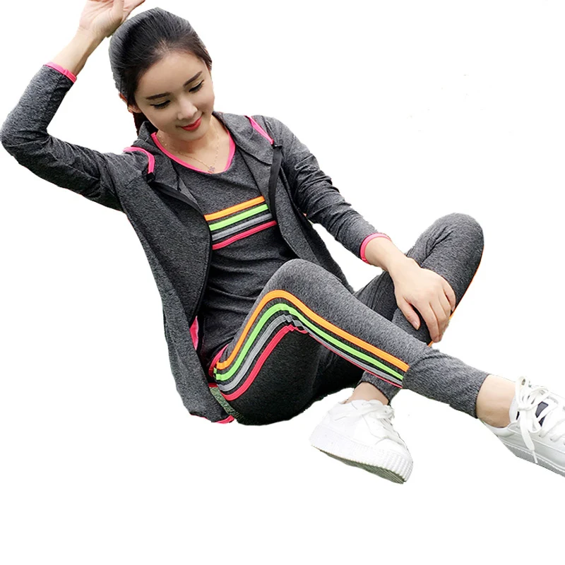 2017 новый эластичный костюм для женщин спортивная одежда женщинспортивный 4 шт.