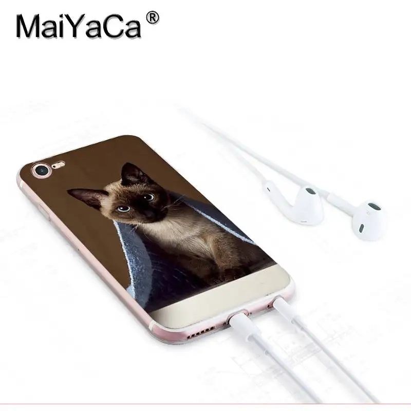 MaiYaCa для iphone 7 6 X Чехол для домашних животных сиамский Кот Прозрачный чехол для iphone 8 7 6 6S Plus X 10 5 5S SE 5C XS XR мобильный чехол - Цвет: 5
