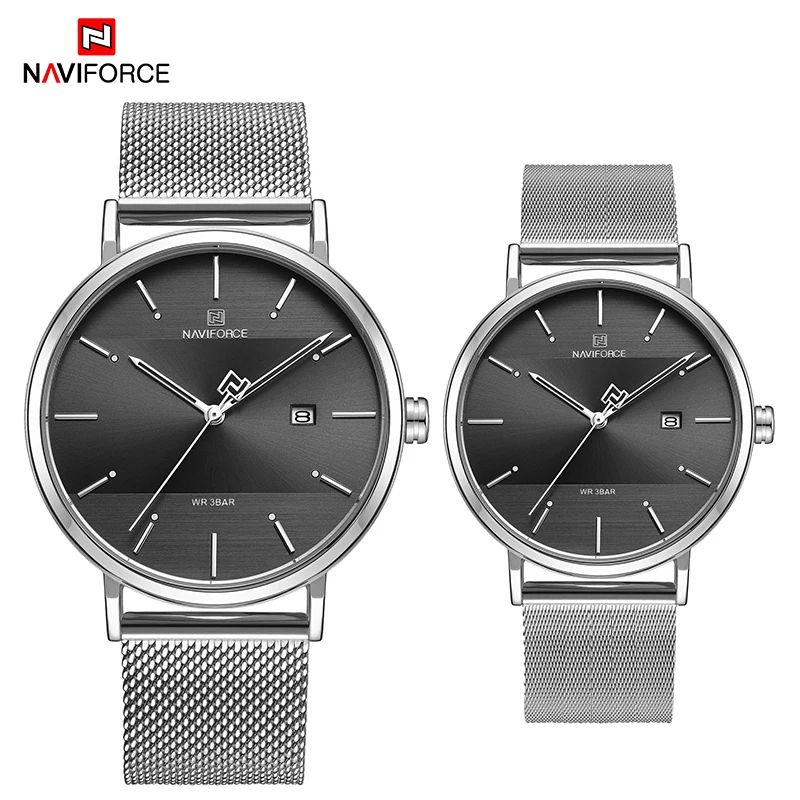 SB Часы NAVIFORCE, люксовый бренд, часы для влюбленных, набор, аналог, кварцевые, простые, наручные часы, водонепроницаемые, для девушек, пара, часы, Relogio Masculino - Цвет: SB
