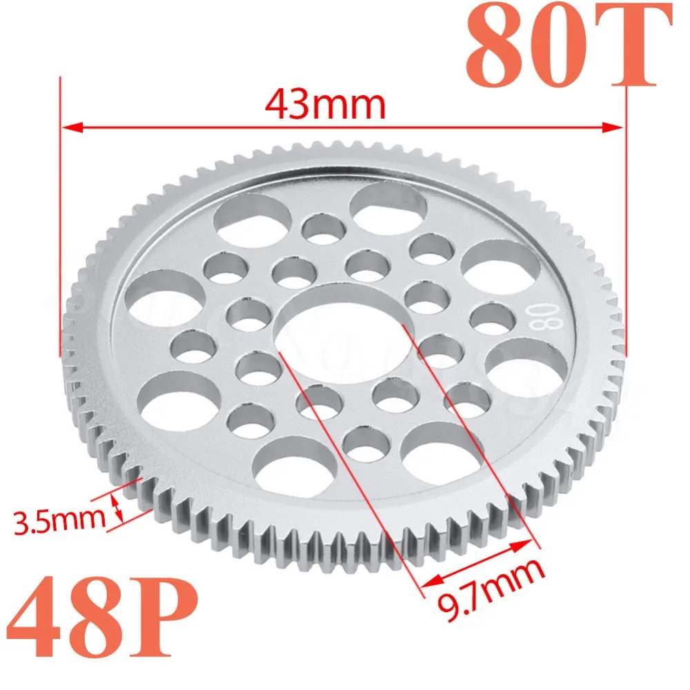 Металлический алюминиевый 48P Spur gear 80T для радиоуправляемого автомобиля Sakura D3 XI Zero