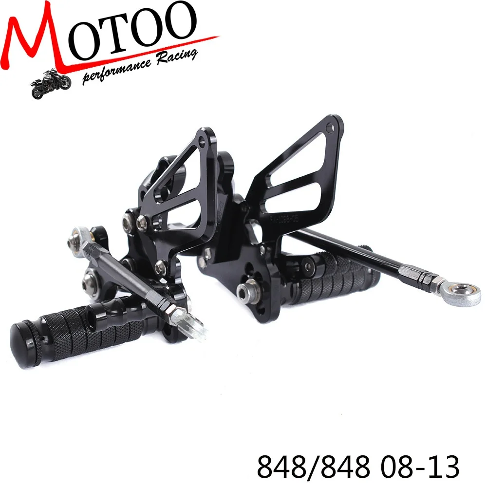 

Full CNC Aluminum Motorcycle Adjustable Rearsets Rear Sets Foot Pegs For DUCATI 848 / 848 EV0 2008-2013
