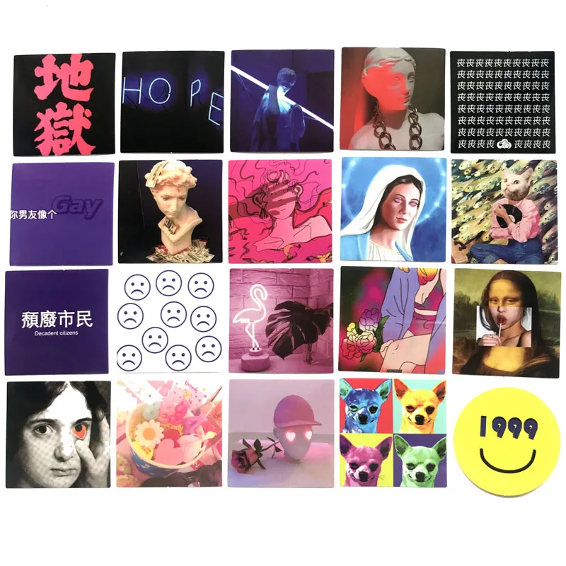 20/партия Vaporwave тренд стиль Эйнштейна Ньютона наклейки для скейтборда ноутбук тележка чехол рюкзак стол ПВХ DIY автомобиля стикер игрушка - Цвет: Ins-B-20pcs