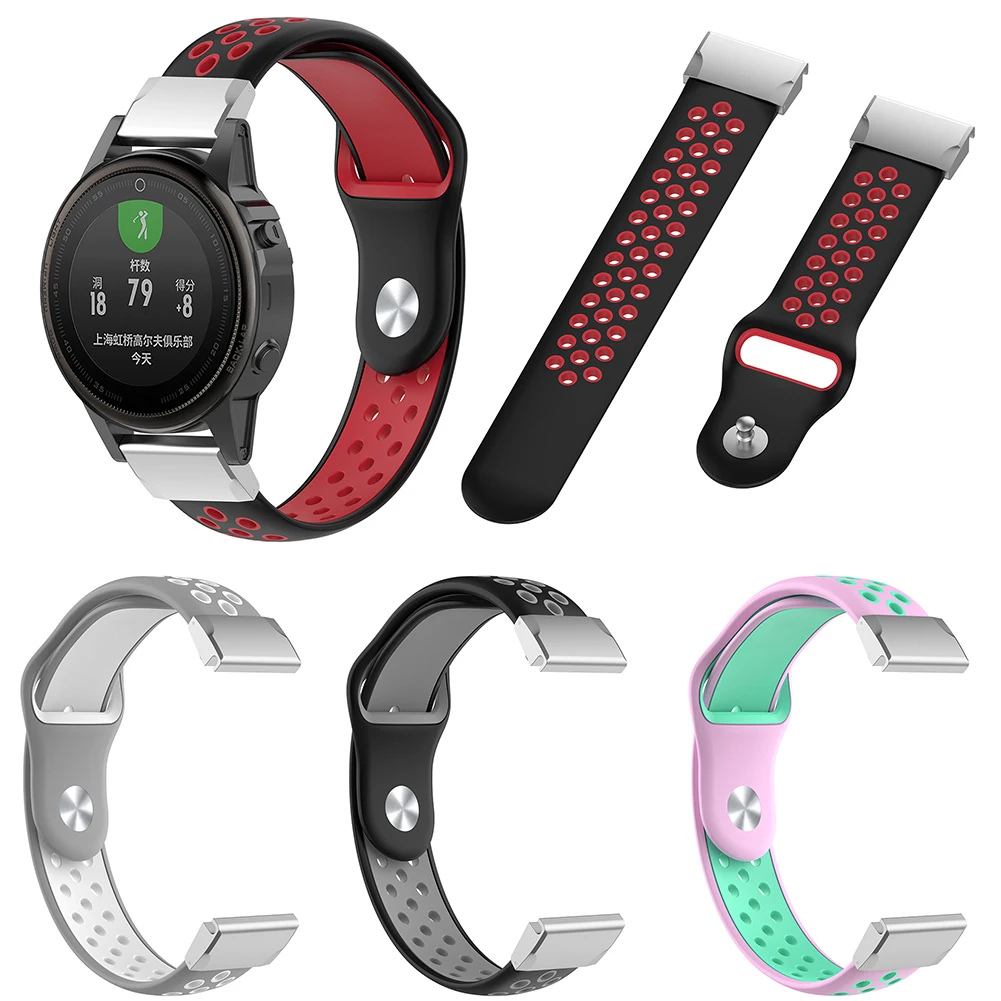 Сменный полый двойной цвет мягкий силиконовый ремешок для часов Garmin Fenix 5S 2019NEW