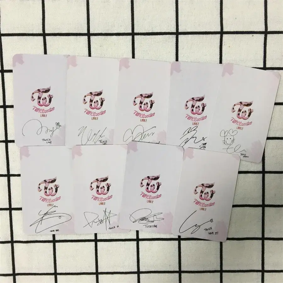 Kpop дважды Бумага фото карты Момо Tzuyu Nayeon самодельные автограф Фотокарта плакат 9 шт./компл