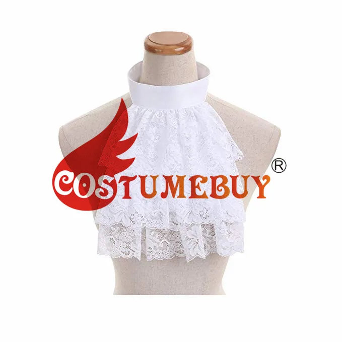 Мужской кружевной воротник Costumebuy черно белый гофрированный в стиле стимпанк