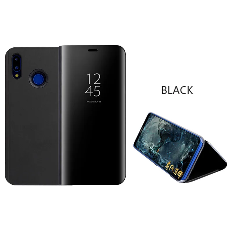 Роскошный зеркальный флип чехол для Huawei p20 pro Capa p Smart Plus с подставкой защита Nova 3e P20