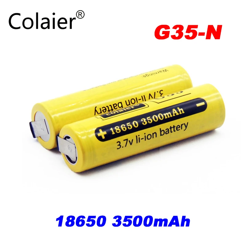 2 шт. Colaier 18650 3500 мАч G35-N 3 7 В литий-ионная аккумуляторная батарея 20A литиевая с