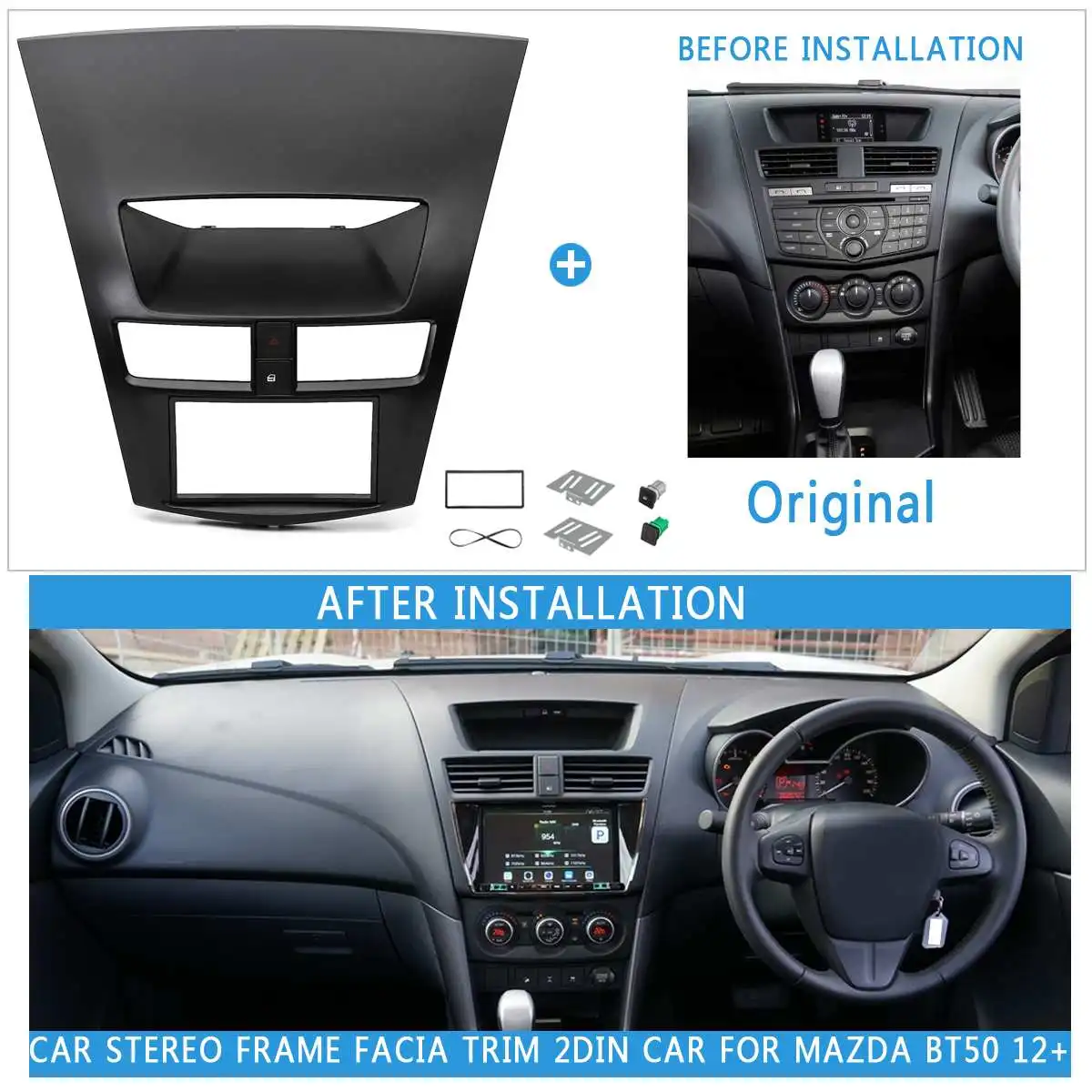 2DIN Радио Стерео DVD рамка приборная панель Панель автомобиля для Mazda BT50 2012 2013+ автомобильный стерео рамка Переходная отделка