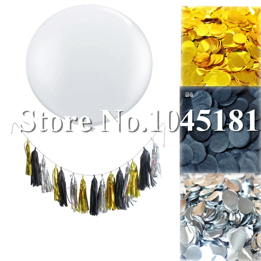 Праздвечерние чные украшения 3 набора 36 дюймов Гигантские белые латексные шары