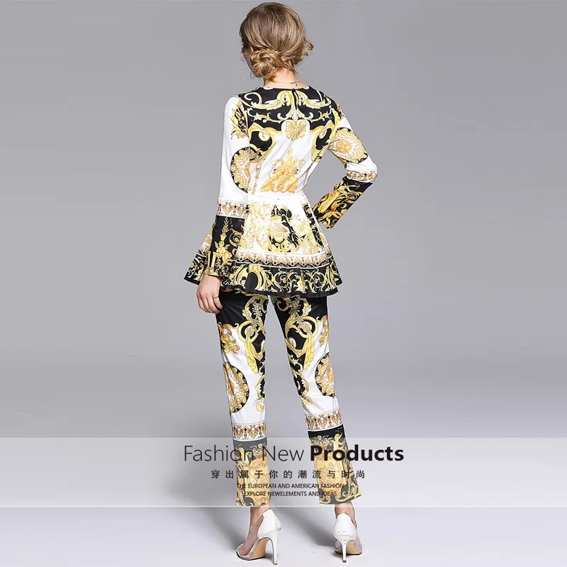 Высокое качество Подиумные комплекты 2018 осень Новое поступление женский