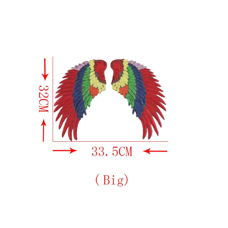 Модные большие наклейки Крылья Ангела для глажки вышитые нашивки одежды