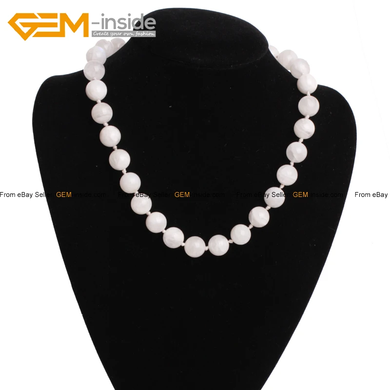 Ожерелье с бусинами из лунного камня 19 дюймов 6 8 10 12 14 мм|fashion necklace|necklace fashionbead necklace