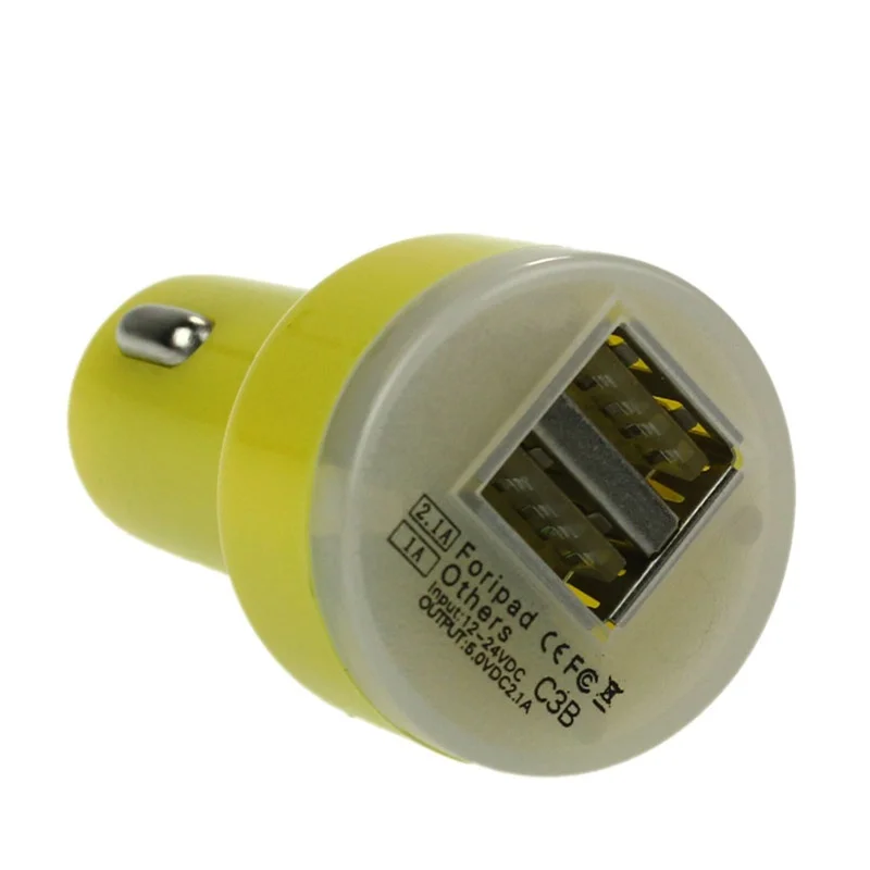 2017 New 5V 2.1A 1A 1 PC DC 12-24V Bullet Adaptor Dual USB 2-Port Car Charger For iPhone 5/5s/6/6s/7/7 Plus iPod Touch | Мобильные