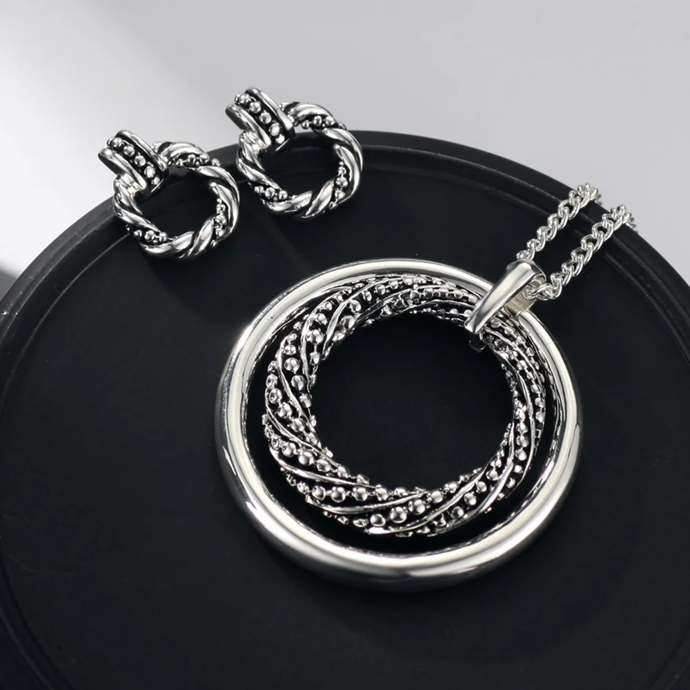 Посеребренные Ювелирные наборы Neoglory модные очаровательные ожерелья и серьги для