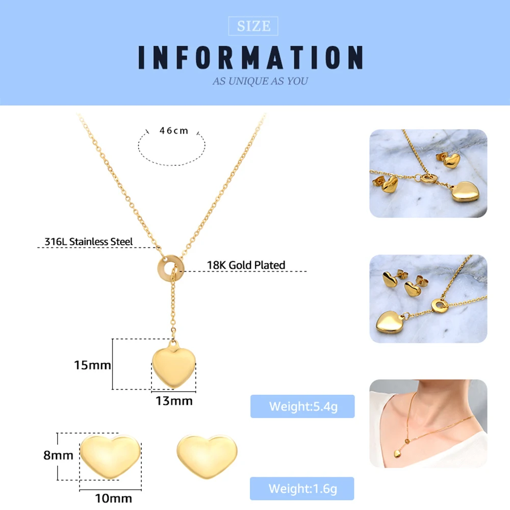 2018 новый комплект ювелирных изделий из нержавеющей стали FINE4U N004 316L для женщин
