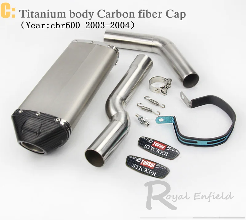 B1 CBR600 03-04 CBR1000rr cbr600rr скольжения на мотоцикл выхлопной среднего звена трубы под сиденьем выхлопных газов для Honda CBR600rr f5 2003- cbr1000 04-07 - Цвет: B1 CBR600 03-04