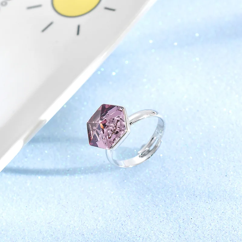 Rings Warme Farben Женские Ювелирные наборы подвеска из колец ожерелья из стерлингового серебра 925 пробы ювелирные изделия кристалл от Swarovski подарки на день рождения - Цвет камня: Rings