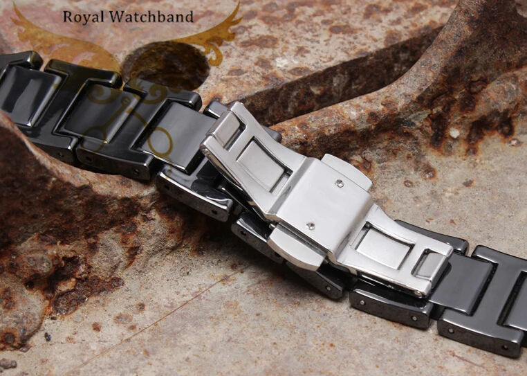 Ремешки для часов керамические черного цвета 20 мм | Наручные часы